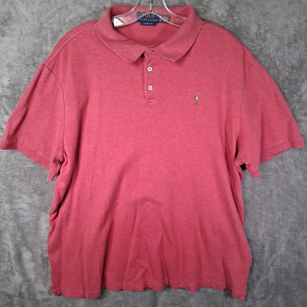 Pplo Ralph Lauren Soft Touch Polo Shirt Men Size XL Dusty Rose Flesh Pony
